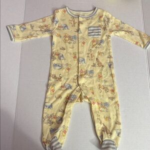 Disney Pastel Yellow Animal Print Kids Footie
